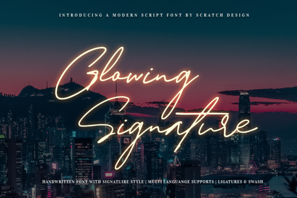 Glowing Signature: A Refined Handwritten Font for Editorial Design