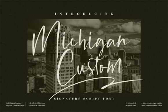 Michigan Custom Brings Delicate Script Style to Campaign Design